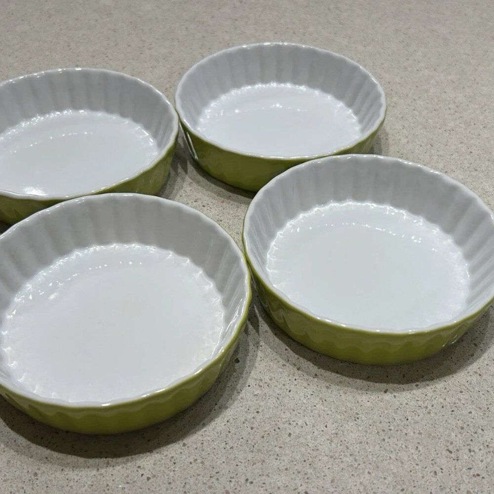 World Market Ramekins Lime Green Color Porcelain, 4.5 inches - SET OF 4